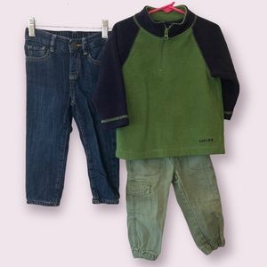 2/$15 Gap boys 18-24 month jeans pants fleece green